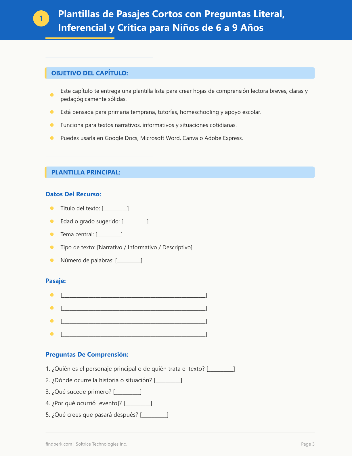Hojas de Trabajo de Comprension Lectora para Ninos (Reading Comprehension Worksheets for Kids)