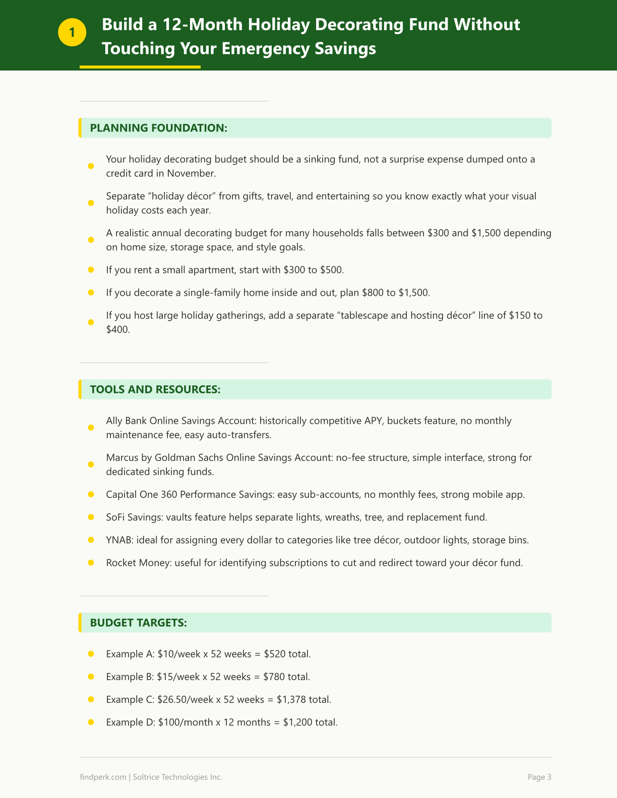 Holiday Decoration Planner Theme Timeline Budget