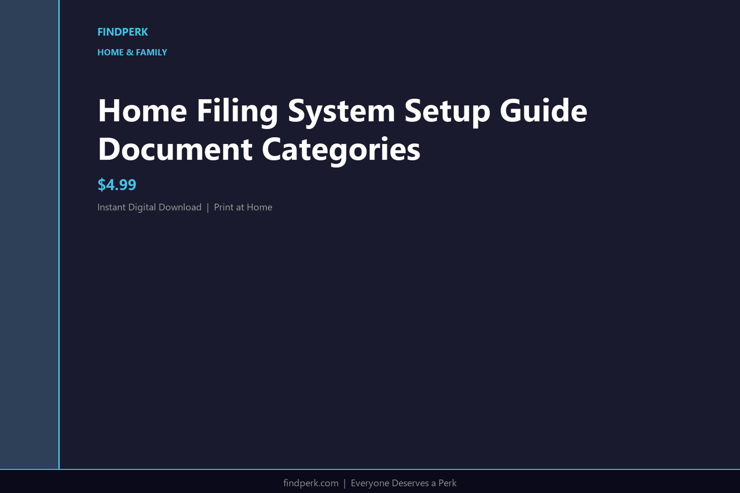 Home Filing System Setup Guide Document Categories
