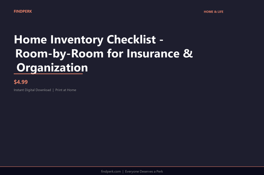 Home Inventory Checklist - Room-by-Room for Insurance & Organization