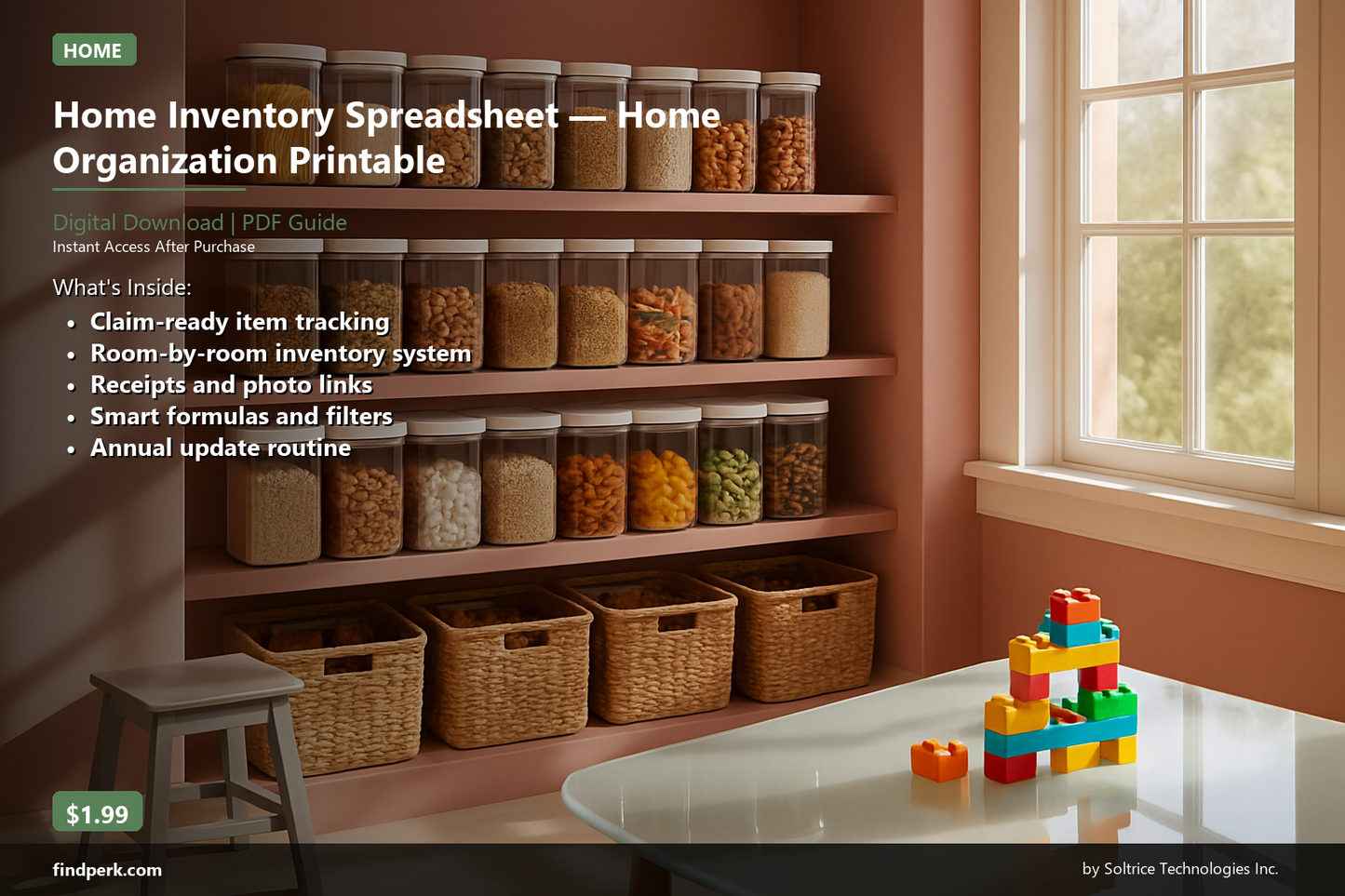 Home Inventory Spreadsheet — Home Organization Printable