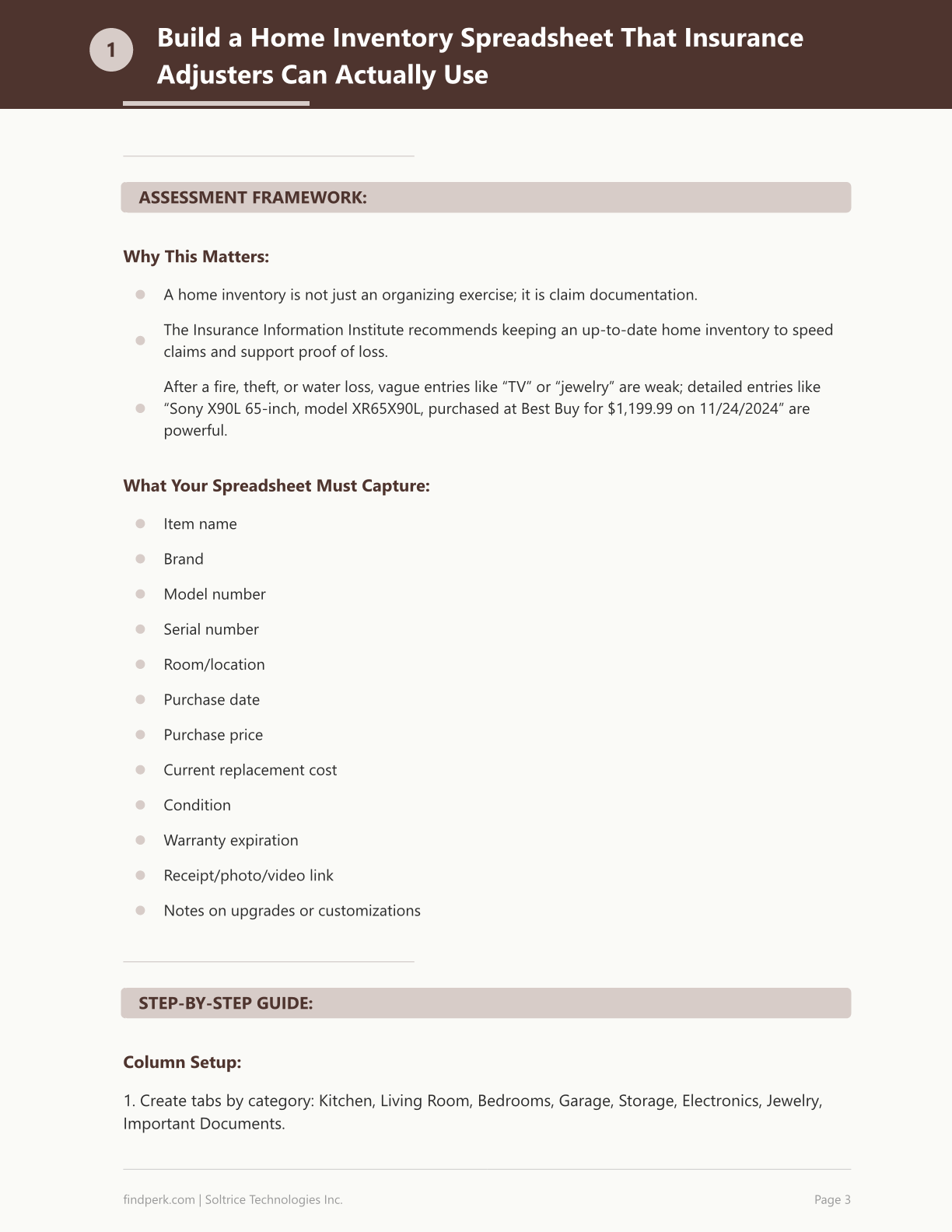 Home Inventory Spreadsheet — Home Organization Printable