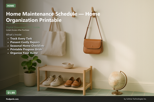 Home Maintenance Schedule — Home Organization Printable
