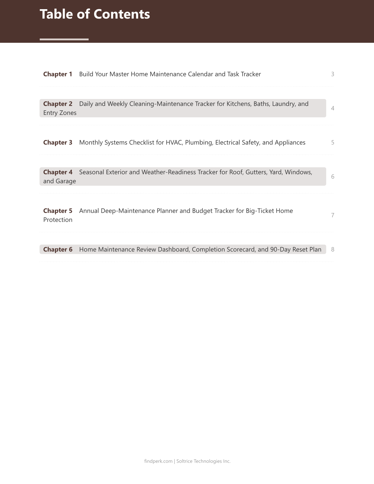 Home Maintenance Schedule — Home Organization Printable