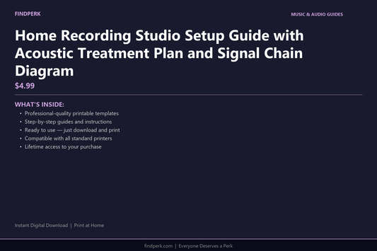 Home Recording Studio Setup Guide with Acoustic Treatment Plan and Signal Chain Diagram