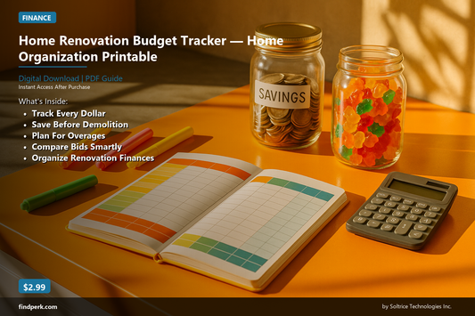 Home Renovation Budget Tracker — Home Organization Printable
