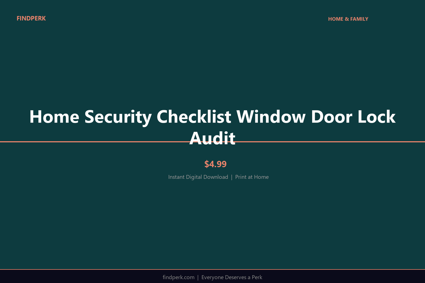 Home Security Checklist Window Door Lock Audit
