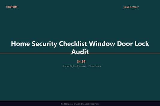 Home Security Checklist Window Door Lock Audit