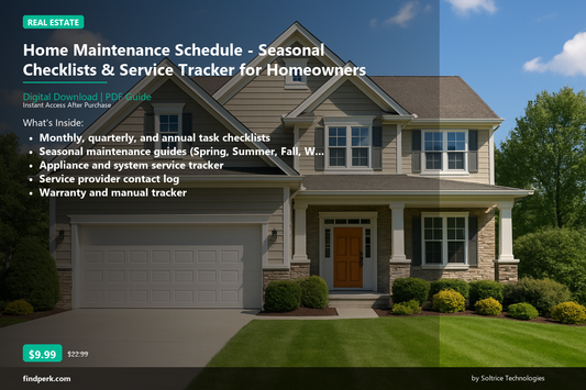 Home Maintenance Schedule - Seasonal Checklists & Service Tracker for Homeowners - Cover