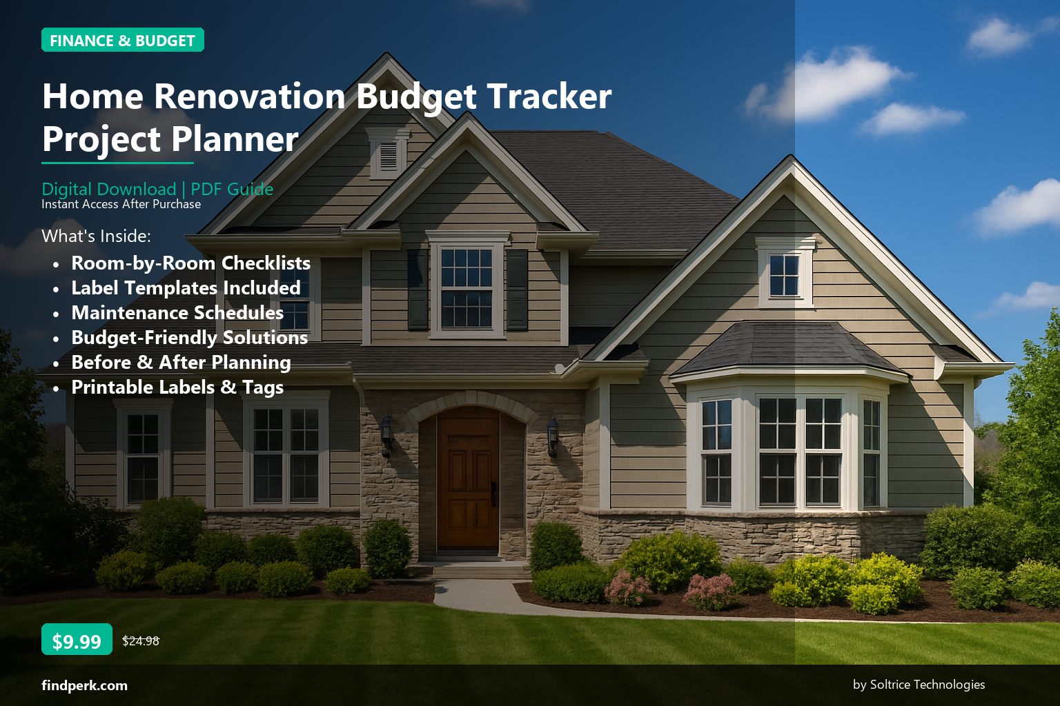 Home Renovation Budget Tracker Project Planner - Cover