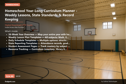 Homeschool Year-Long Curriculum Planner - Weekly Lessons, State Standards & Record Keeping - Cover