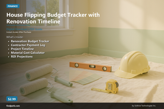 House Flipping Budget Tracker with Renovation Timeline and Contractor Payment Log