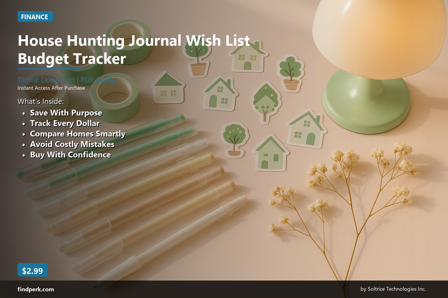 House Hunting Journal Wish List Budget Tracker