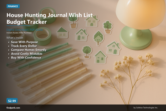 House Hunting Journal Wish List Budget Tracker
