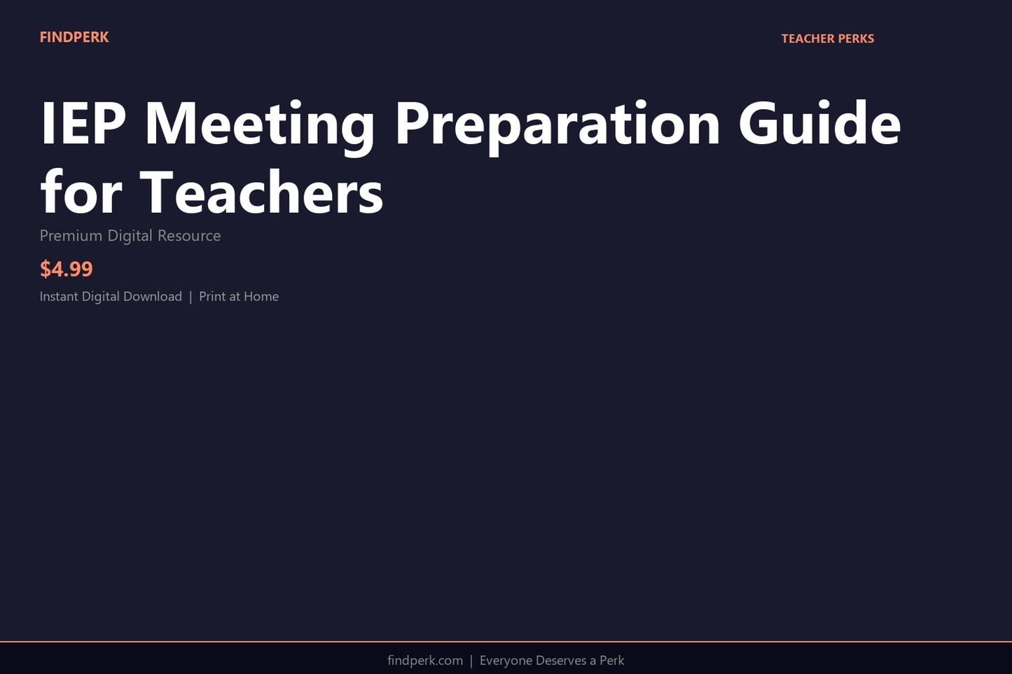 IEP Meeting Preparation Guide for Teachers