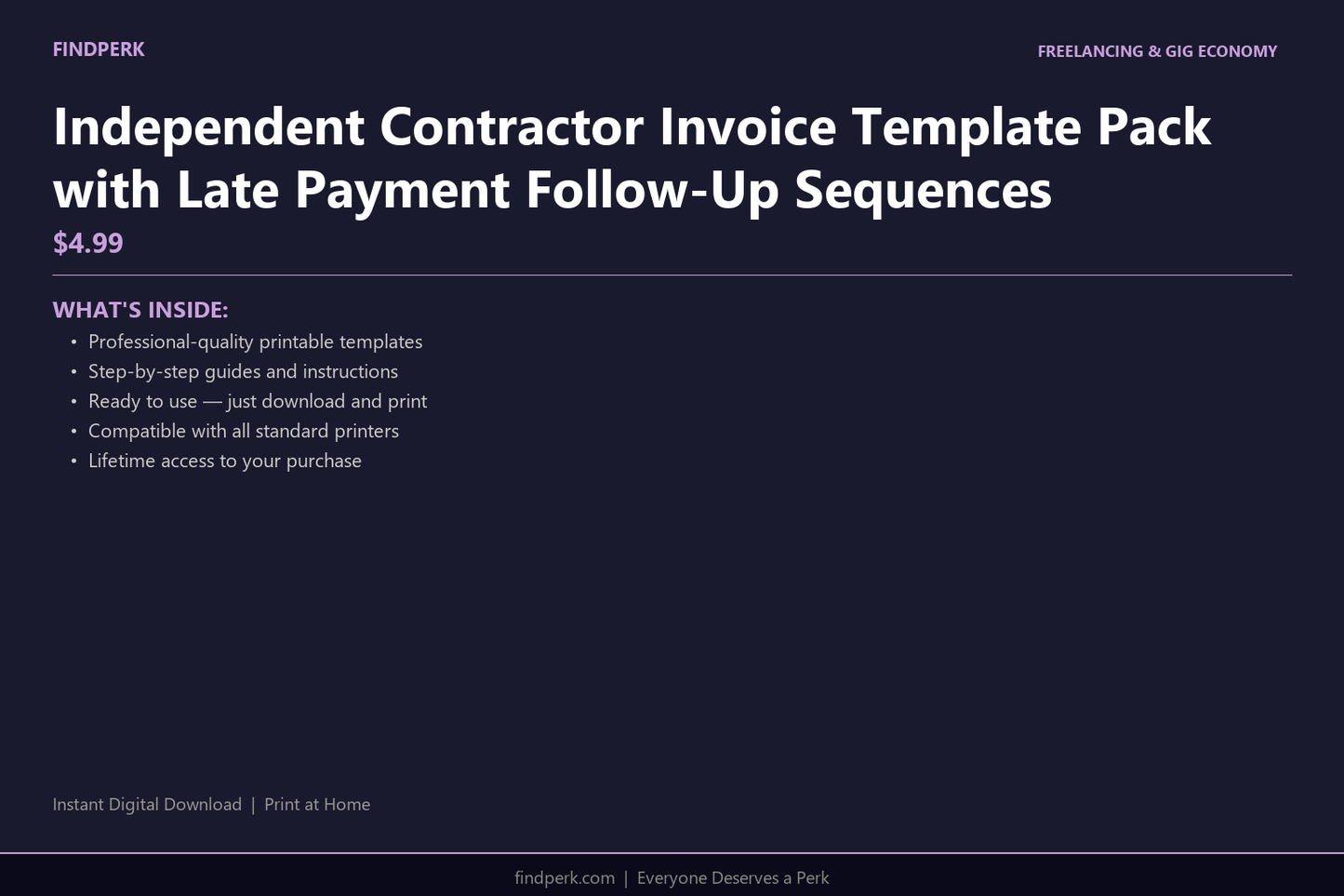Independent Contractor Invoice Template Pack with Late Payment Follow-Up Sequences