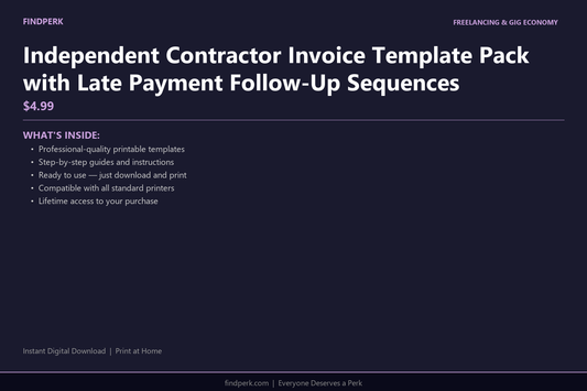 Independent Contractor Invoice Template Pack with Late Payment Follow-Up Sequences