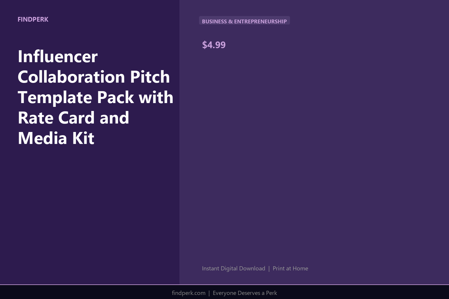 Influencer Collaboration Pitch Template Pack with Rate Card and Media Kit