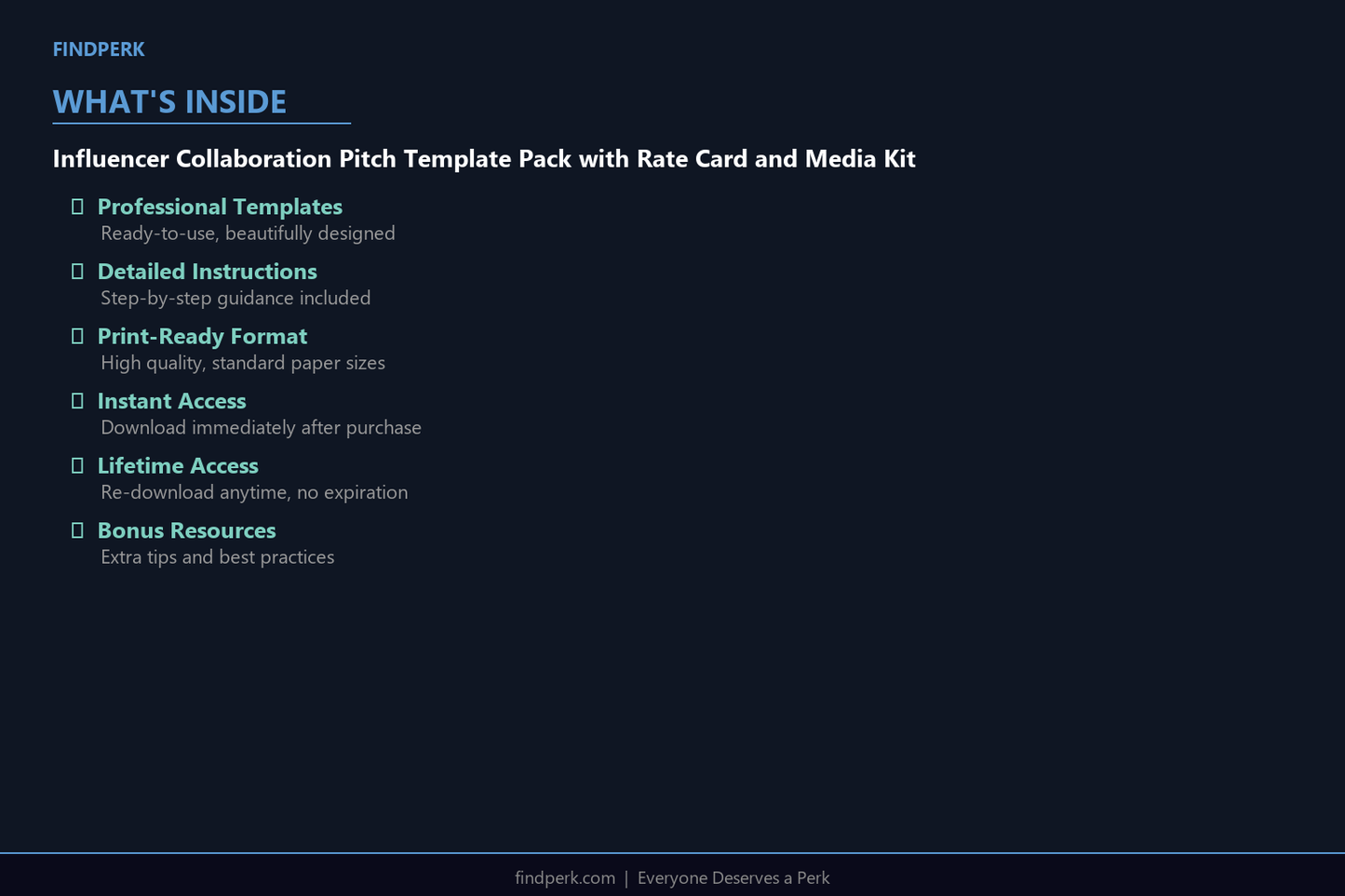 Influencer Collaboration Pitch Template Pack with Rate Card and Media Kit