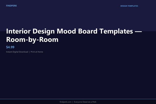 Interior Design Mood Board Templates — Room-by-Room