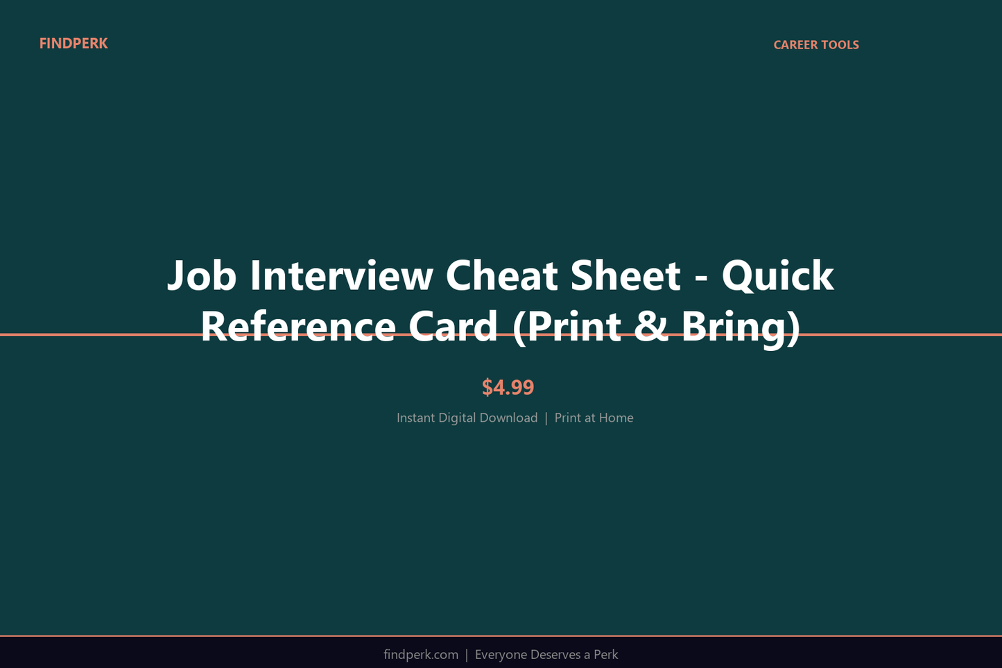 Job Interview Cheat Sheet - Quick Reference Card (Print & Bring)