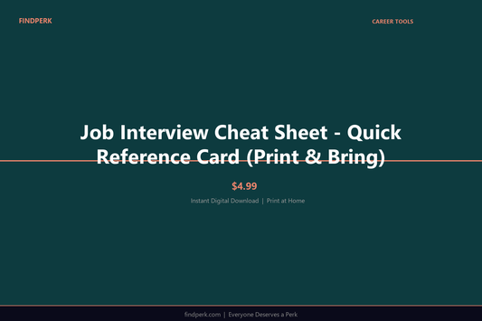 Job Interview Cheat Sheet - Quick Reference Card (Print & Bring)