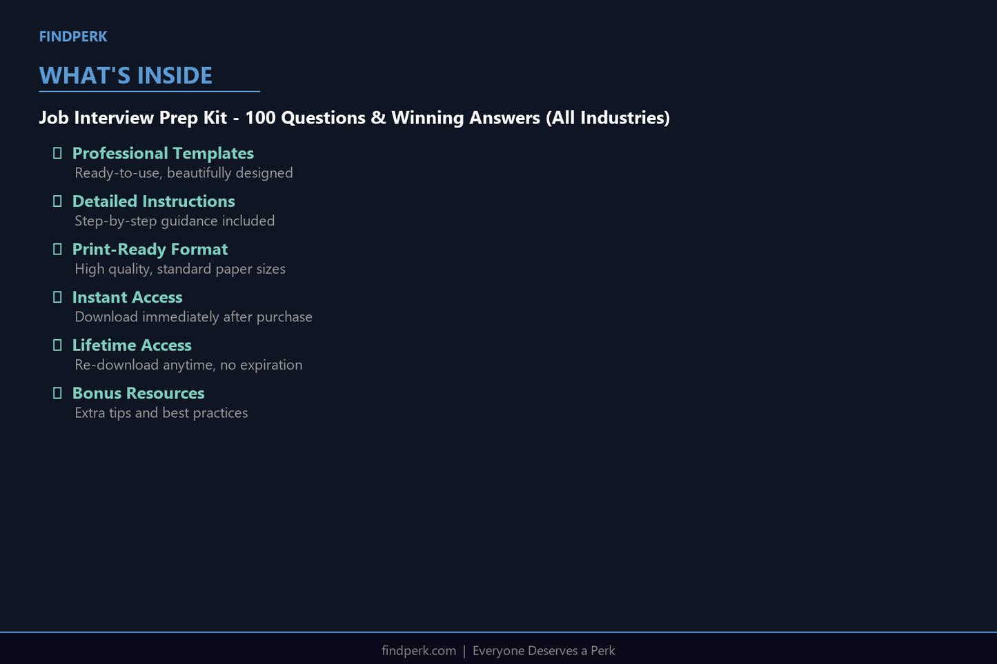 Job Interview Prep Kit - 100 Questions & Winning Answers (All Industries)