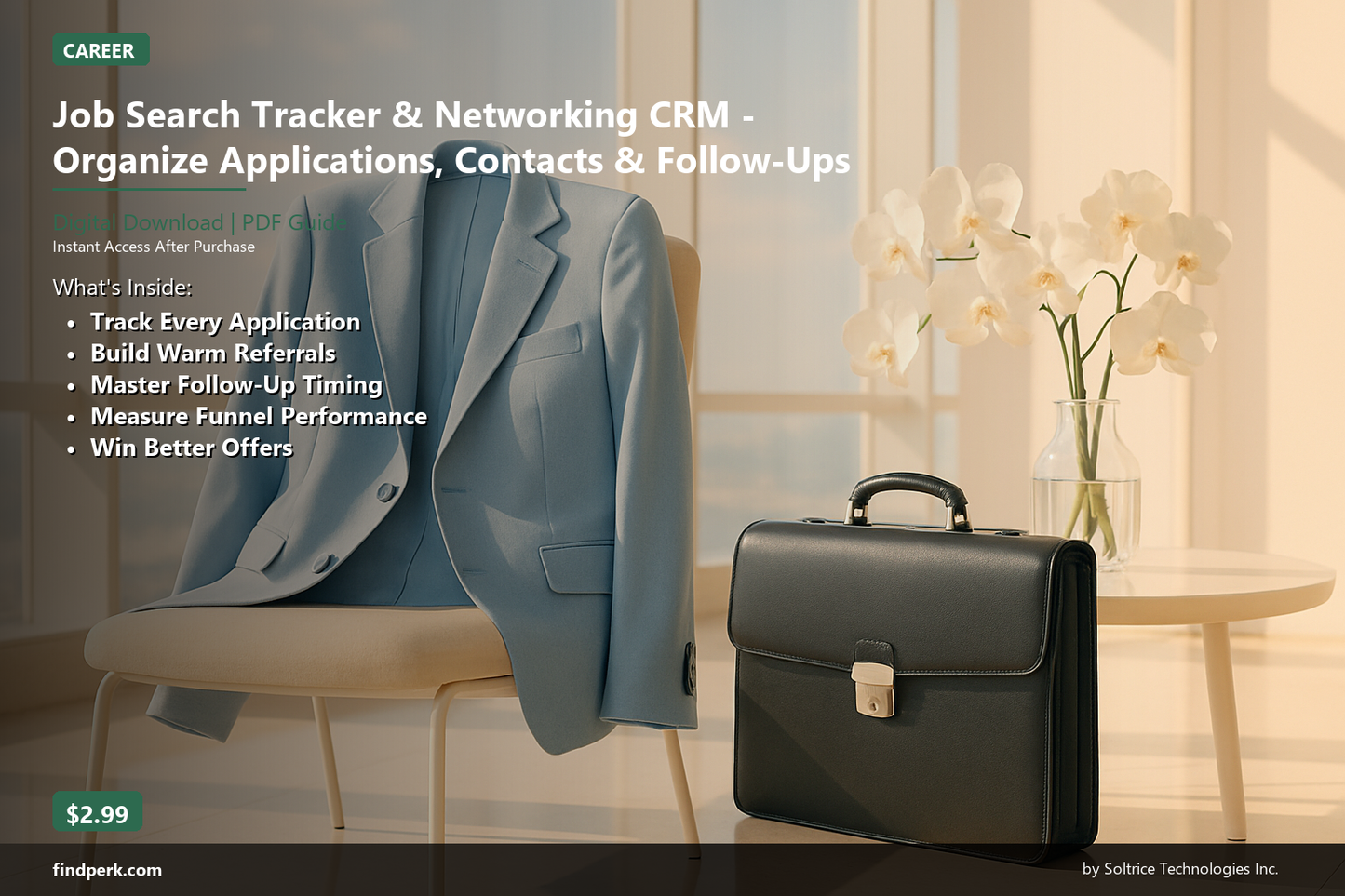 Job Search Tracker & Networking CRM - Organize Applications, Contacts & Follow-Ups