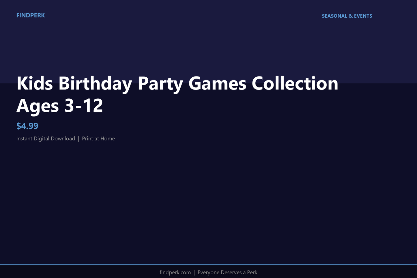 Kids Birthday Party Games Collection Ages 3-12
