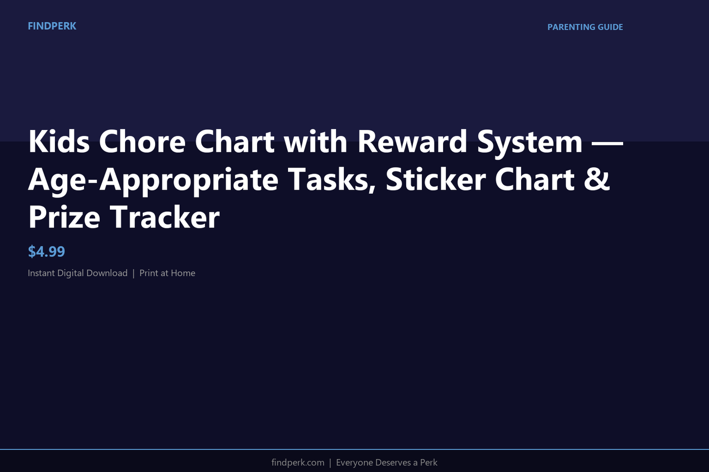 Kids Chore Chart with Reward System — Age-Appropriate Tasks, Sticker Chart & Prize Tracker
