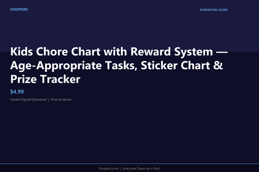 Kids Chore Chart with Reward System — Age-Appropriate Tasks, Sticker Chart & Prize Tracker