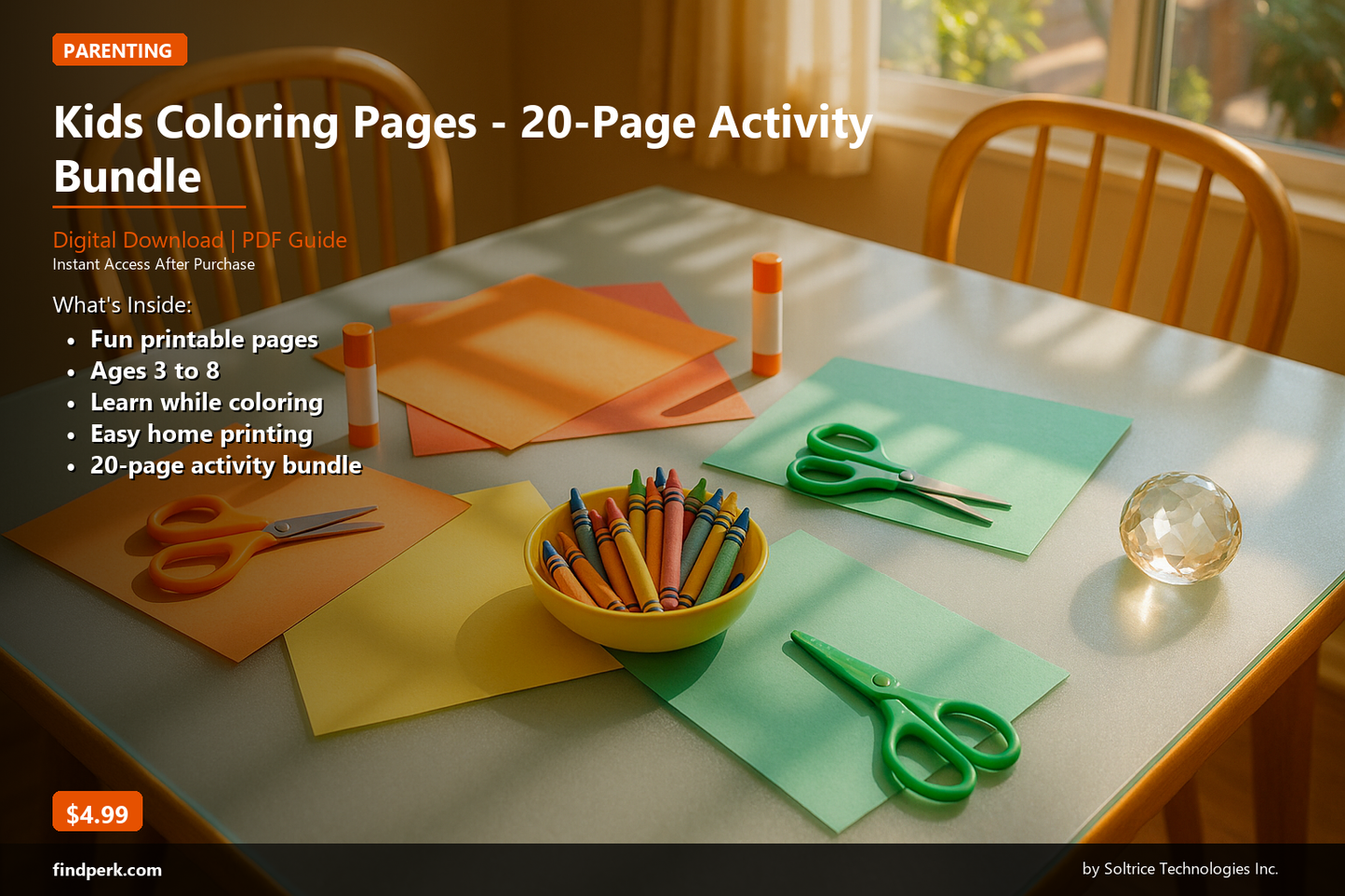 Kids Coloring Pages - 20-Page Activity Bundle