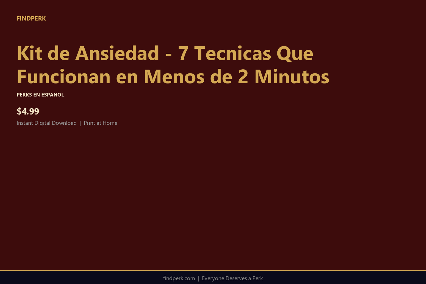 Kit de Ansiedad - 7 Tecnicas Que Funcionan en Menos de 2 Minutos