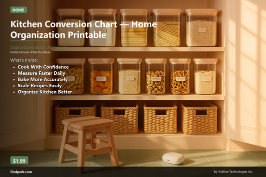 Kitchen Conversion Chart — Home Organization Printable