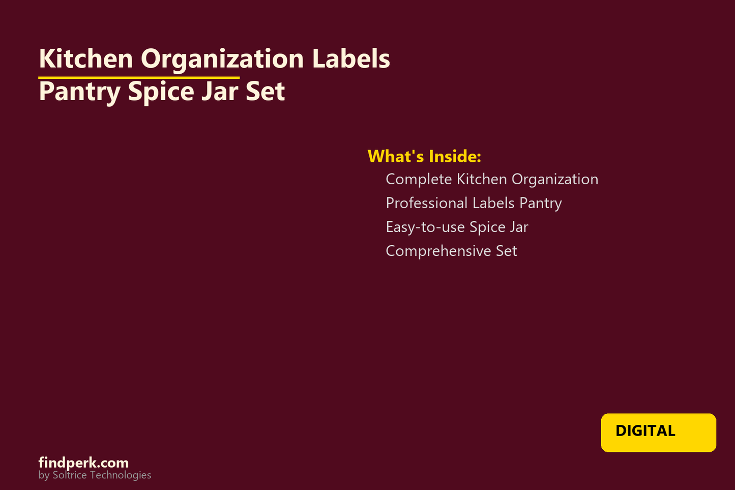 Kitchen Organization Labels Pantry Spice Jar Set