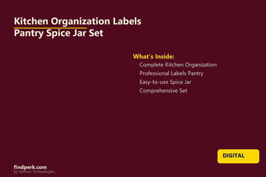 Kitchen Organization Labels Pantry Spice Jar Set