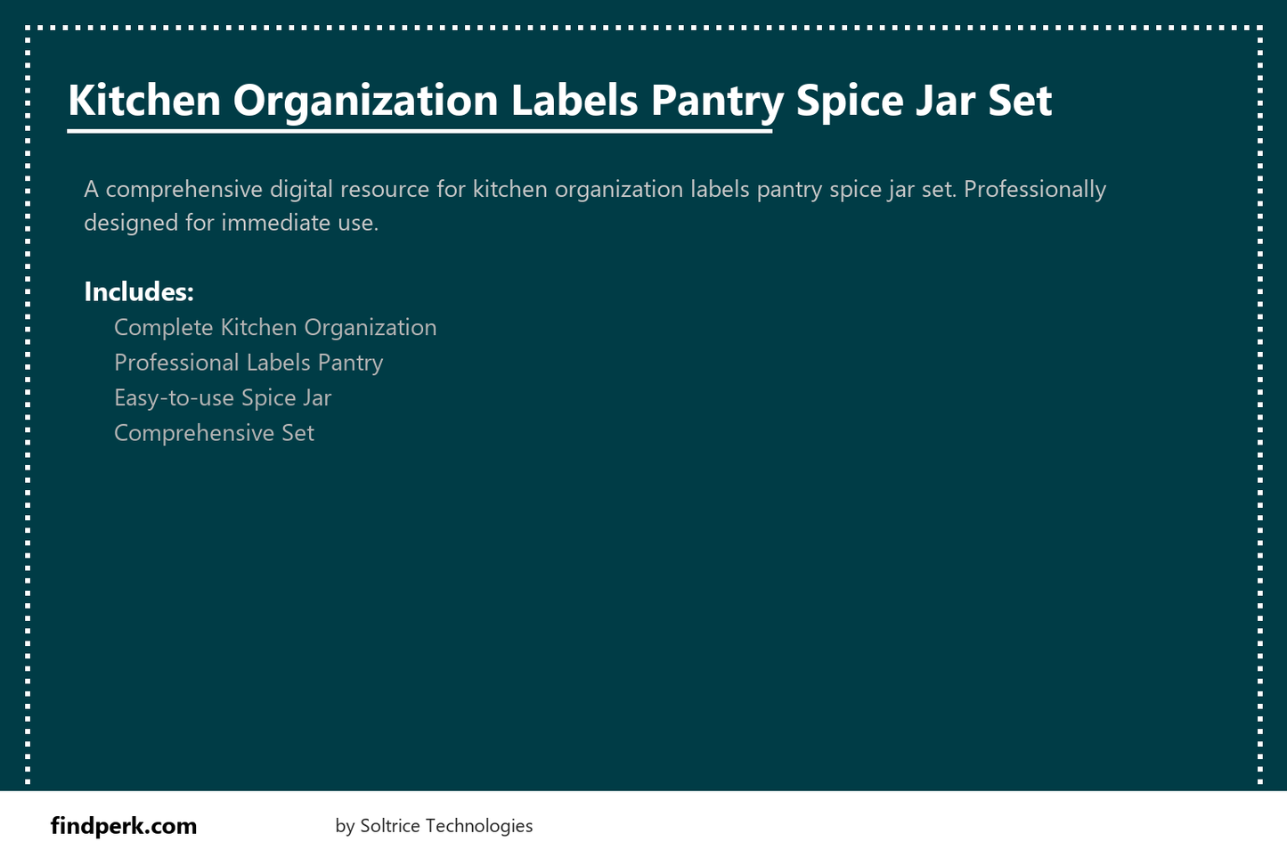 Kitchen Organization Labels Pantry Spice Jar Set