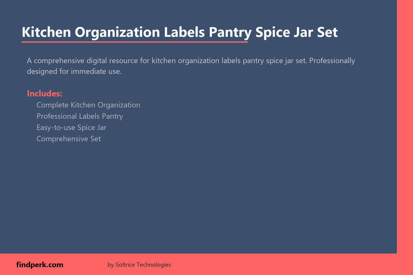 Kitchen Organization Labels Pantry Spice Jar Set