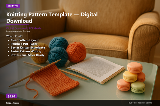 Knitting Pattern Template — Digital Download