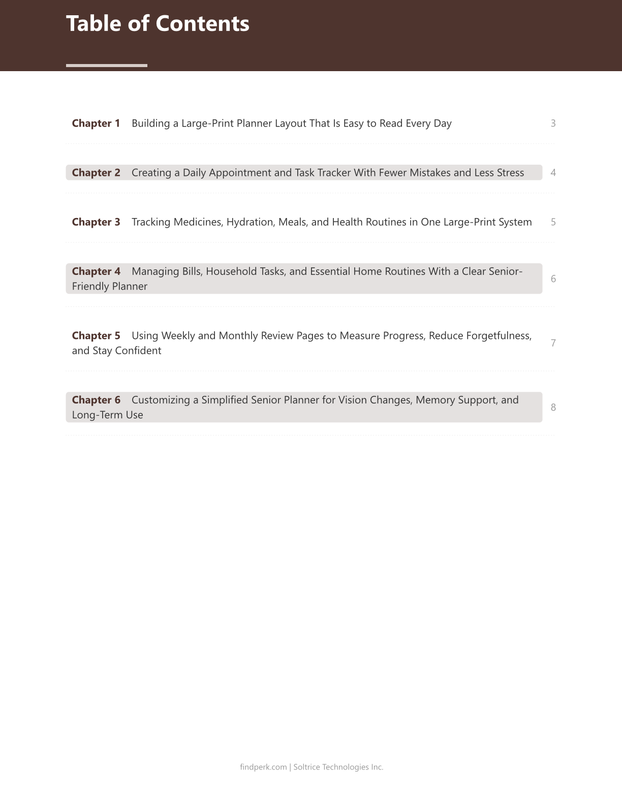 Large Print Daily Planner for Seniors Simplified Layout