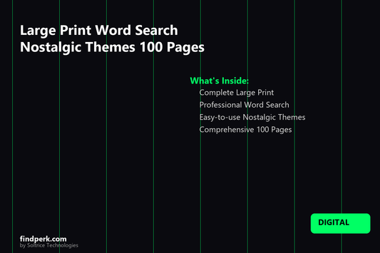 Large Print Word Search Nostalgic Themes 100 Pages