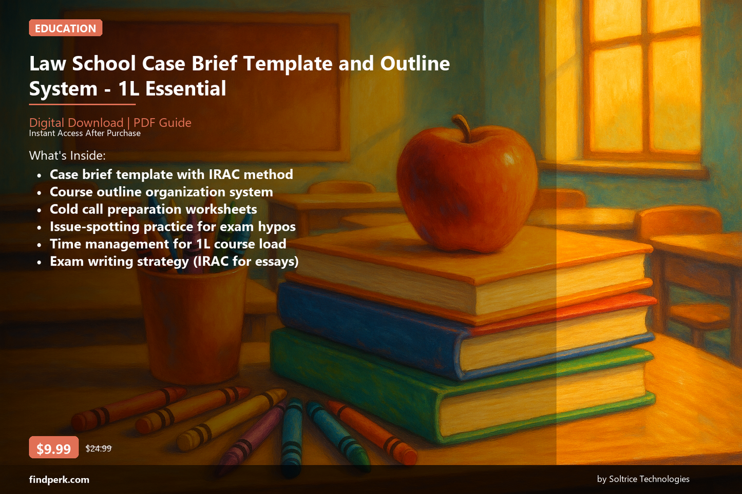 Law School Case Brief Template and Outline System - 1L Essential - Cover