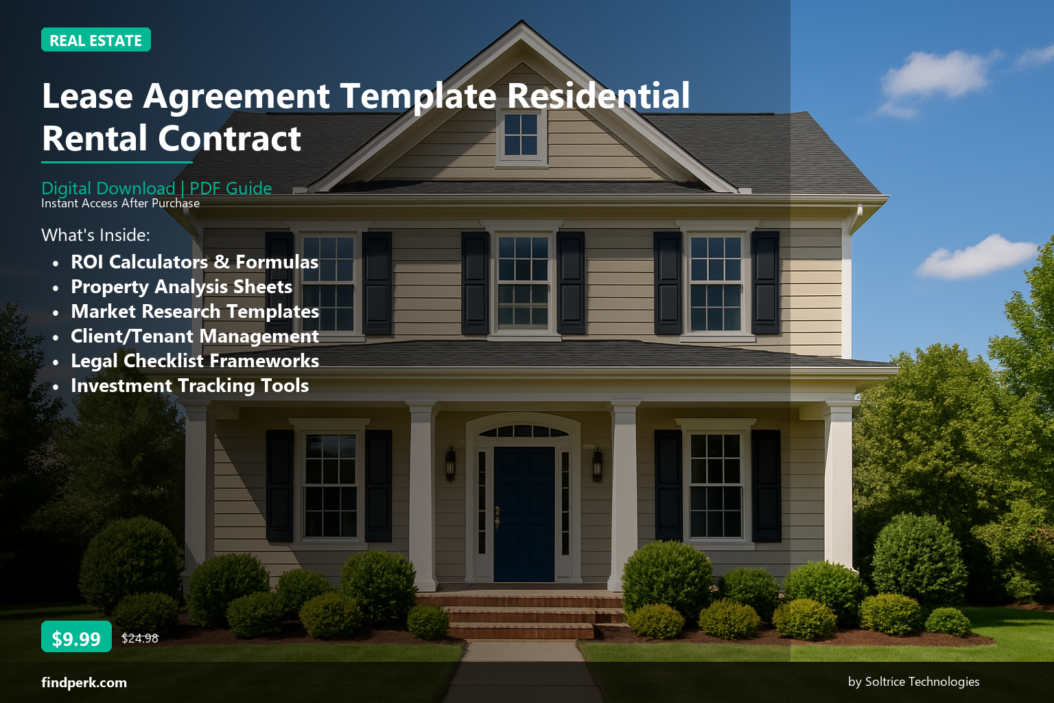 Lease Agreement Template Residential Rental Contract - Cover