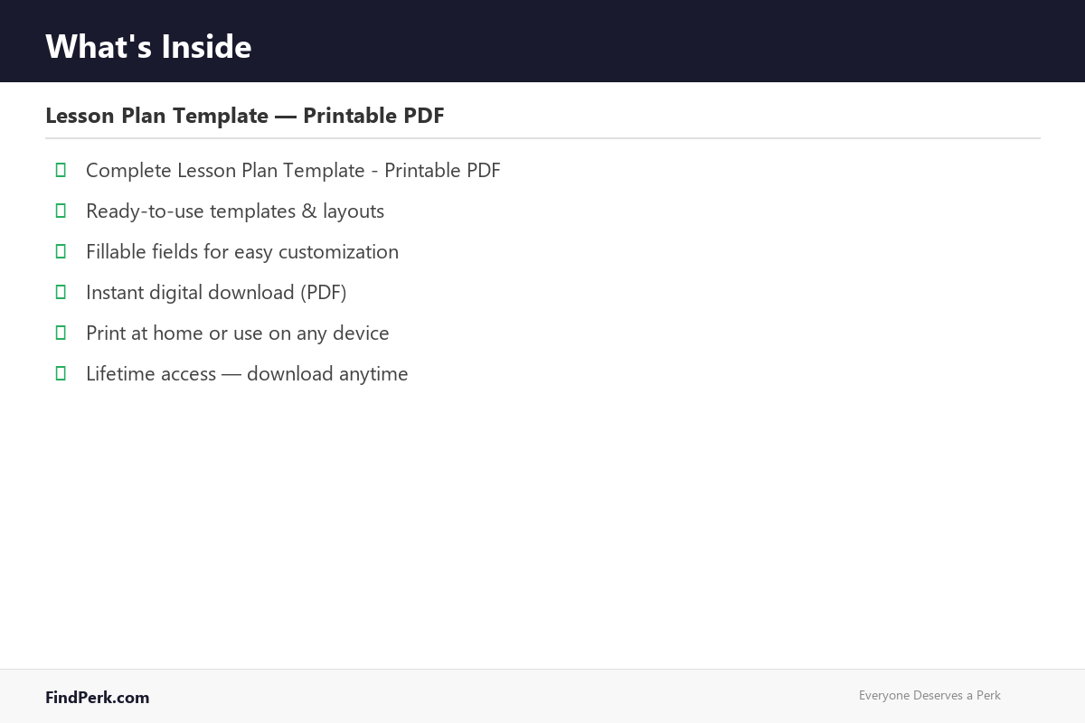 Lesson Plan Template — Printable PDF