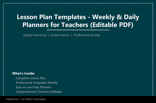Lesson Plan Templates - Weekly & Daily Planners for Teachers (Editable PDF)