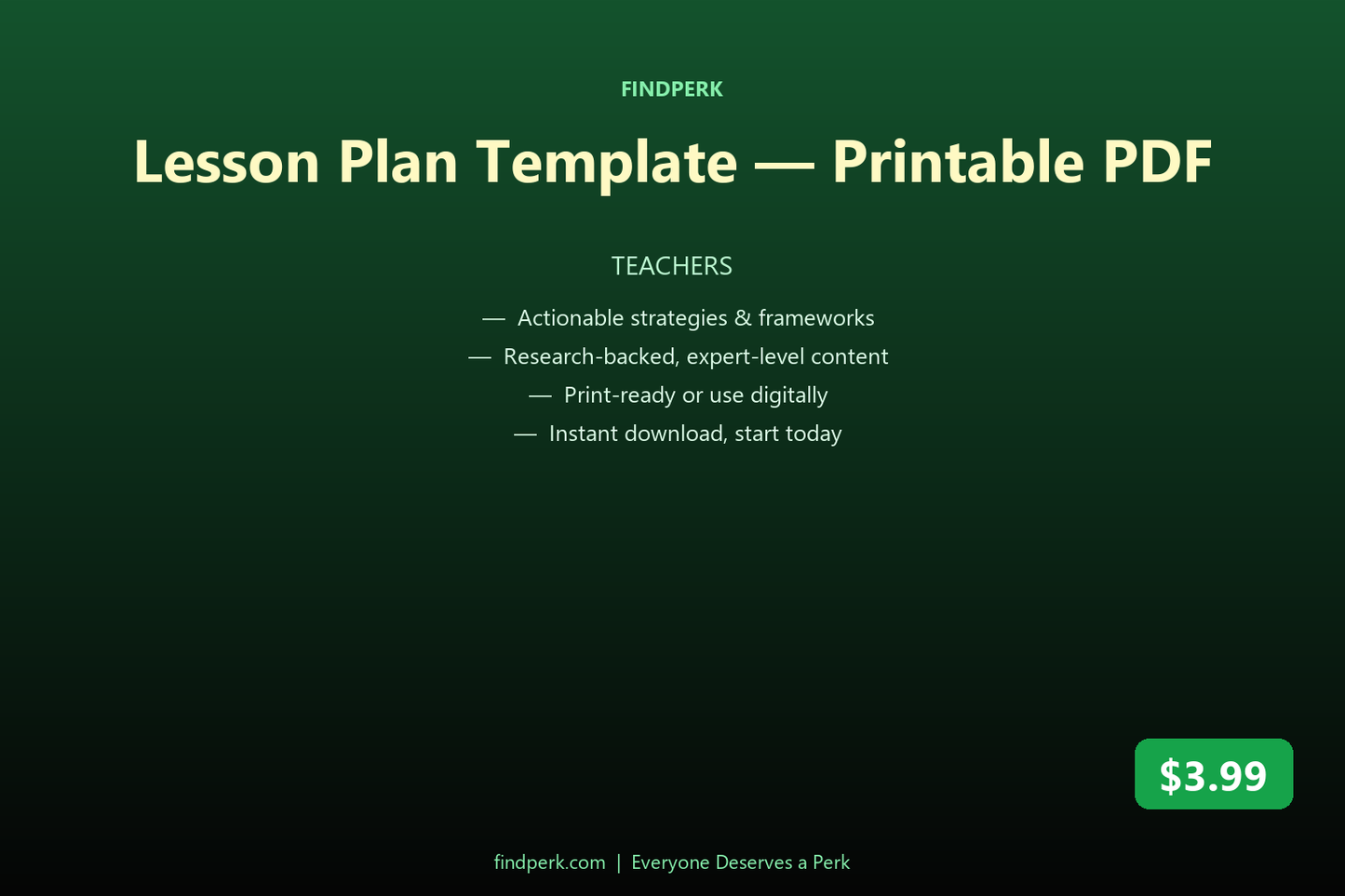 Lesson Plan Template — Printable PDF