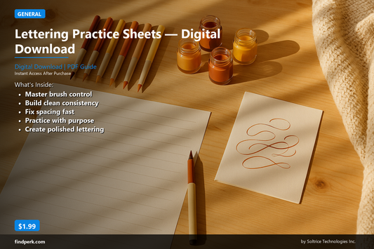 Lettering Practice Sheets — Digital Download