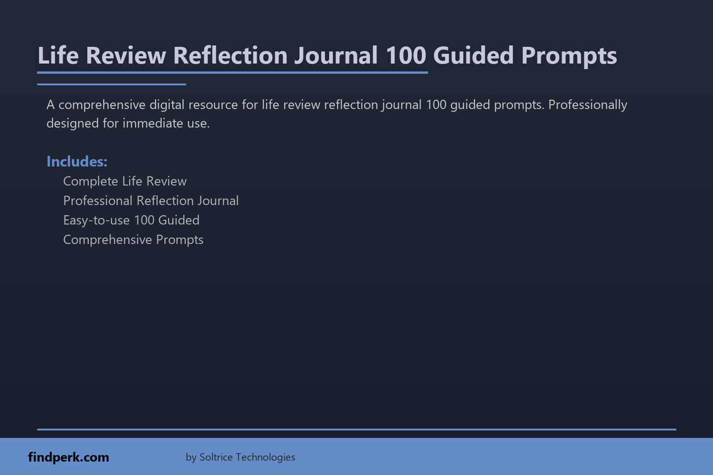 Life Review Reflection Journal 100 Guided Prompts