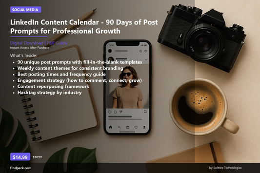 LinkedIn Content Calendar - 90 Days of Post Prompts for Professional Growth - Cover