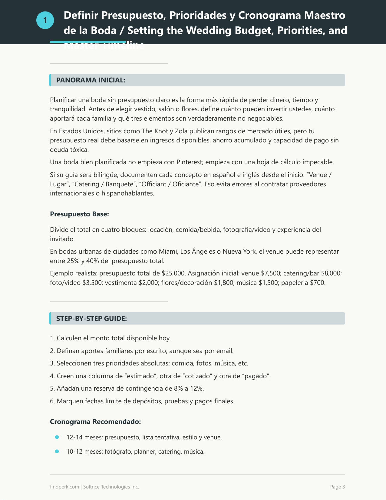 Lista de Verificacion para Planificar una Boda (Wedding Planning Checklist)
